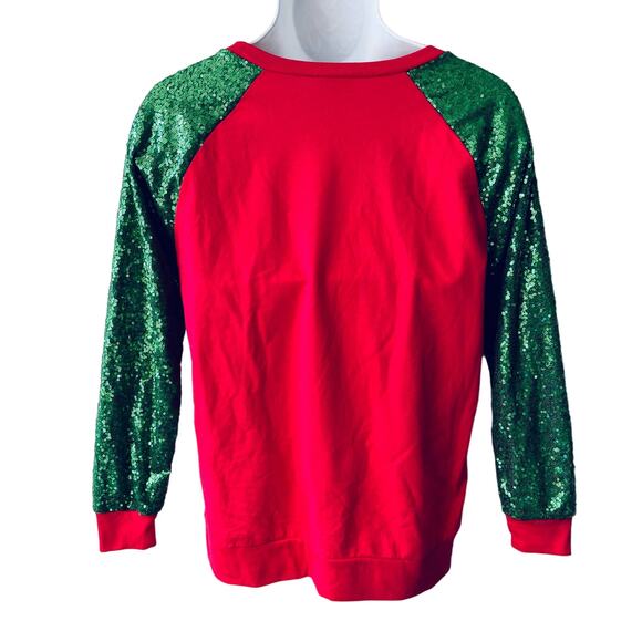 A Christmas Story OH FUDGE Sequin Sleeve Ugly Christmas Sweatshirt Size XL - Picture 3 of 6